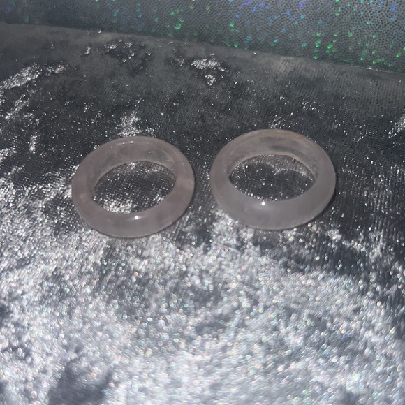 Rose quartz rings bands crystal healing geodes rocks natural ring band π - Picture 12 of 16